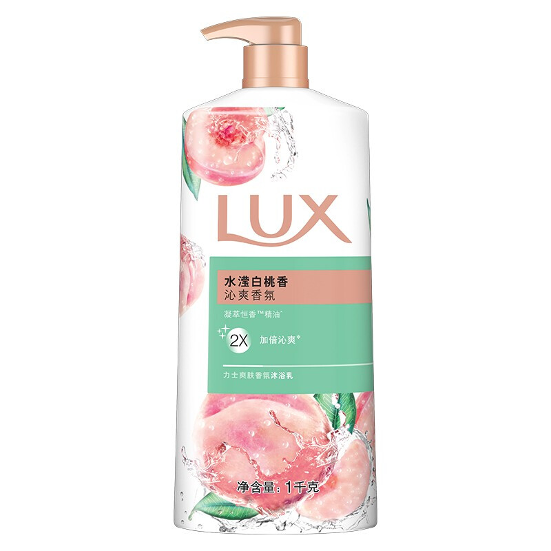 LUX 力士 爽肤香氛沐浴乳 水滢白桃香 1kg 29.9元