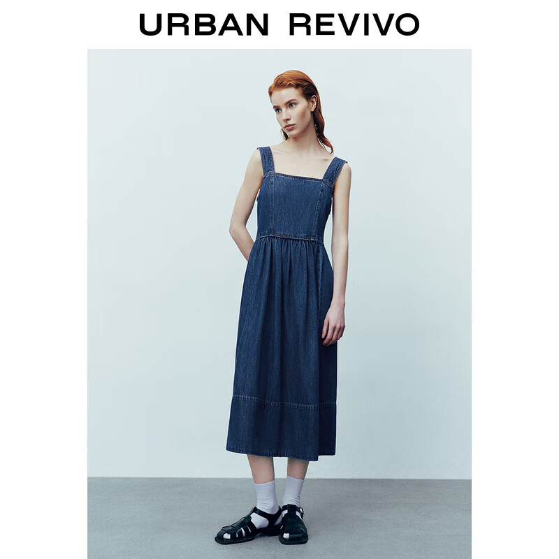 URBAN REVIVO UR2024夏季新款女都市休闲复古水洗时髦牛仔连衣裙UWU840061 239.85元