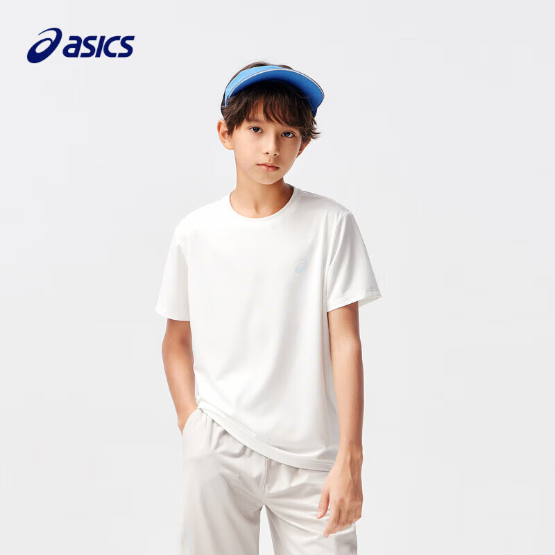 ASICS 亚瑟士 男女儿童吸湿速干舒适弹力短袖T恤332241173099 53.36元（需用券）