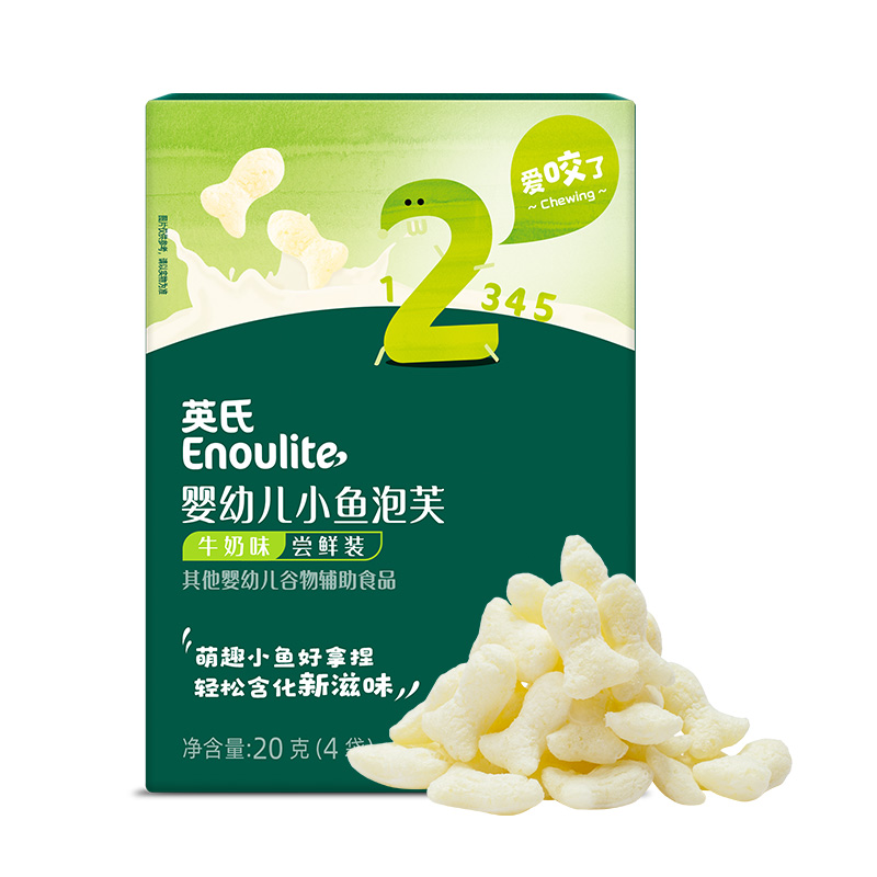 88VIP：Enoulite 英氏 多乐能系列 小鱼泡芙 2阶 牛奶味 15g 9.15元