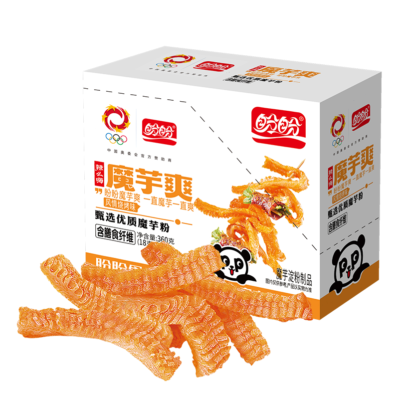 PLUS会员、需首购：盼盼 辣么嗨魔芋爽 风情烧烤味 360g/盒 8.7元（需领券）