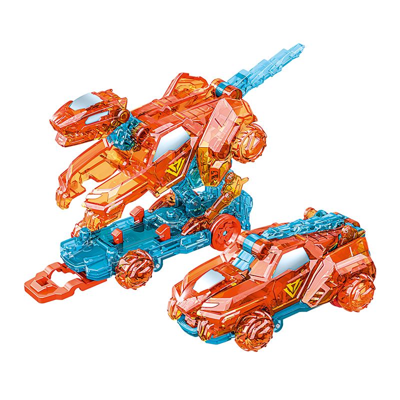奥迪双钻 量子战队爆裂飞车套装空翻变形玩具车儿童男孩 迅龙战车 9.9元