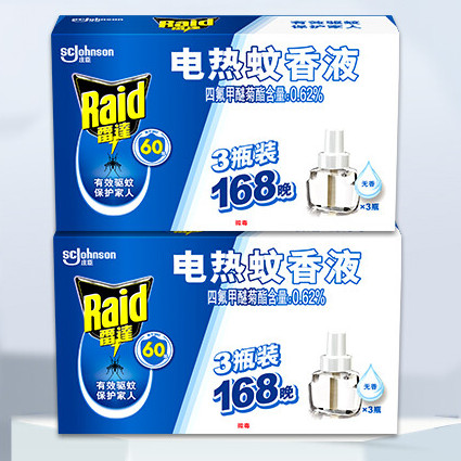 88VIP：Raid 雷达蚊香 雷达 电热蚊香液驱蚊液 补充液6瓶 28.88元（需用券）