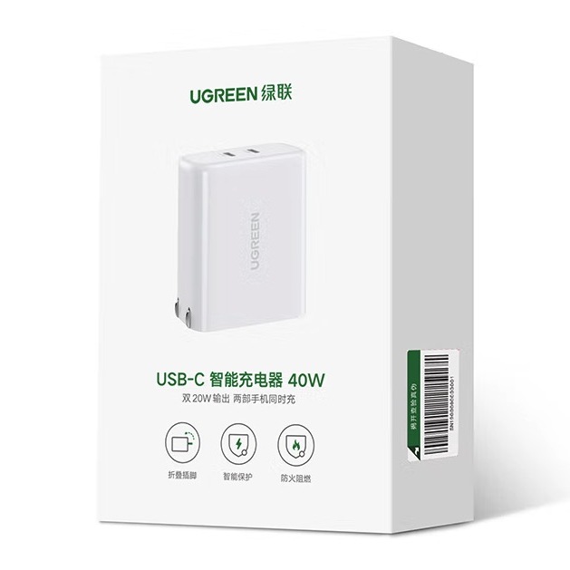 UGREEN 绿联 60513 手机充电器 Type-C 40W 白色 69元包邮