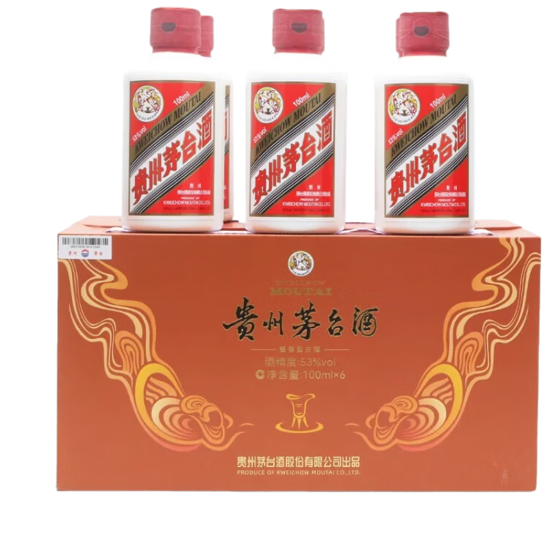 moutai/茅台 飞天茅台 53?酱香型 100ml 6瓶 1990.63元