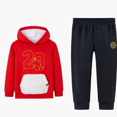 17日0点、限尺码：NIKE JORDAN 耐克童装男女童卫衣长裤2件套 167元 包邮（需领