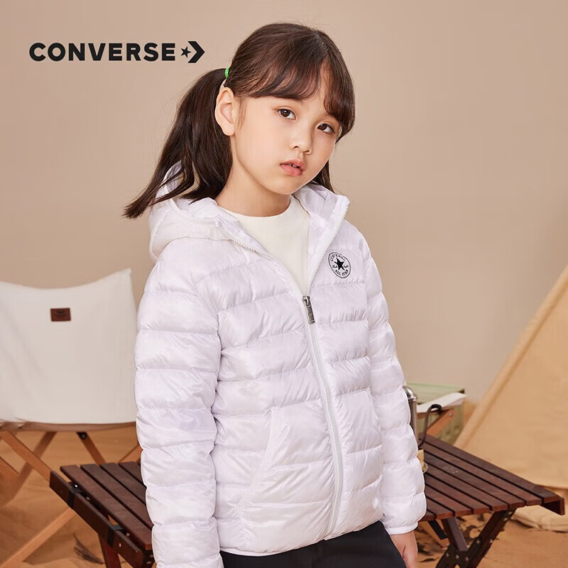 CONVERSE 匡威 男童连帽羽绒服纯白色 150(M)cm 75元（需用券）