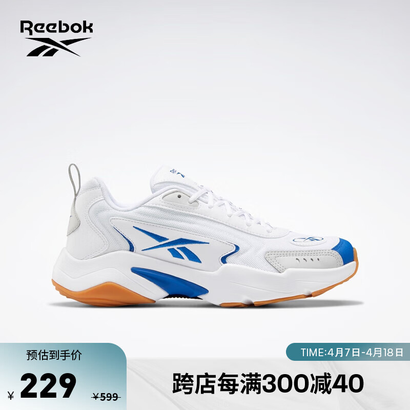 Reebok 锐步 Vector Runner 中性跑鞋 FY6519 蓝色/土黄色/白色 35 169元（需买3件，共