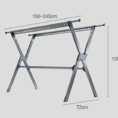 PLUS会员：京东京造落地晾衣架 铝合金可伸缩折叠 阳台晒被子挂衣架 加厚大
