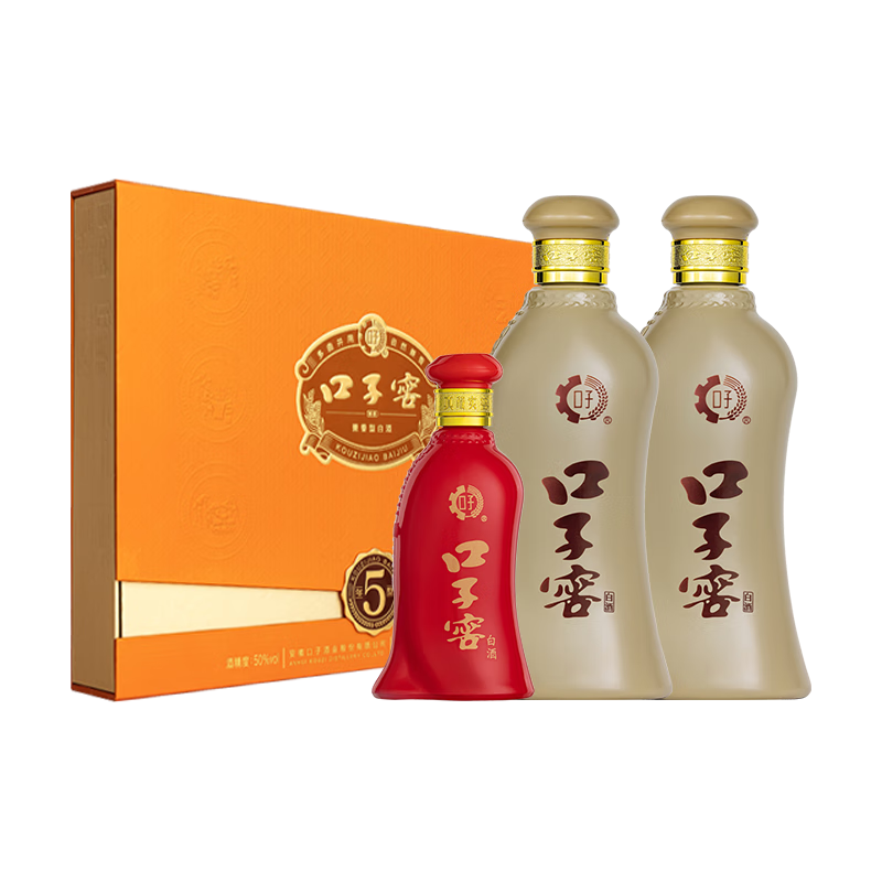 plus会员：口子窖 五年型 兼香型白酒 50度 550ml*2瓶 礼盒装 176.81元