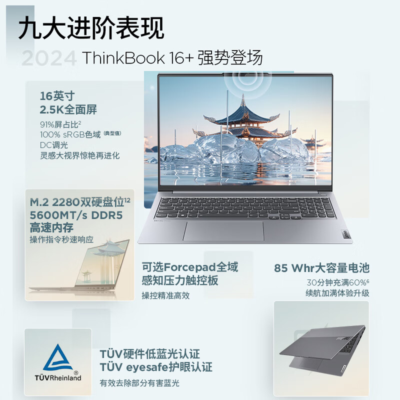 Lenovo 联想 ThinkBook 16+ 2024 Ultra5 125H 16英寸 32G 1TB 2.5K 120Hz 5989元（需用券）