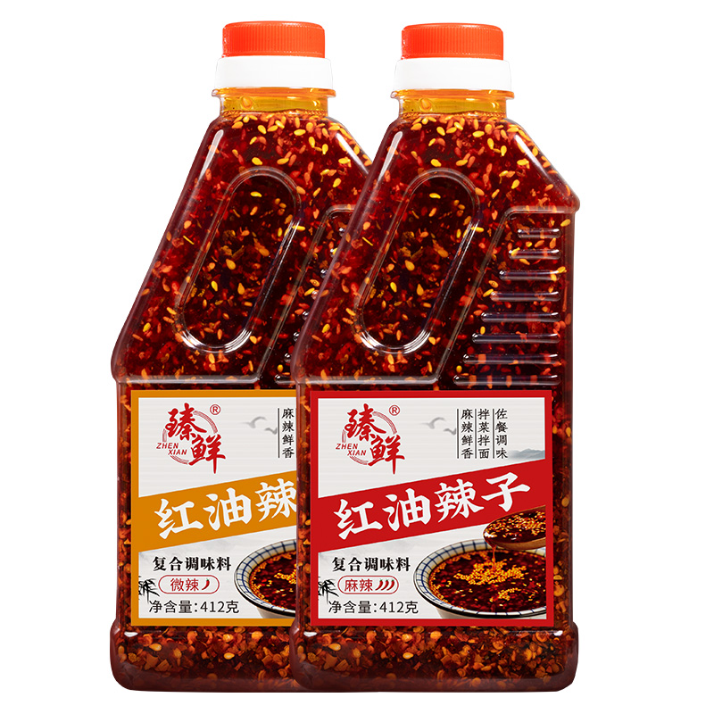 zhenxian 臻鲜 四川红油辣子 微辣味 412g 11.63元包邮（双重优惠， 可用签到红