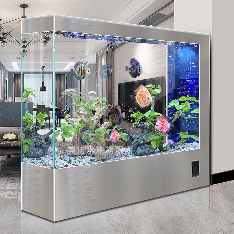 Miele 美诺 超白玻璃鱼缸客厅2023新款落地家用生态免换水现代屏风隔断 拉丝