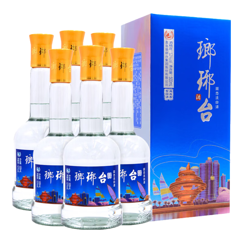 Plus会员：琅琊台青岛蓝白酒52度 500mL*6 整箱 88.01元（需领券）