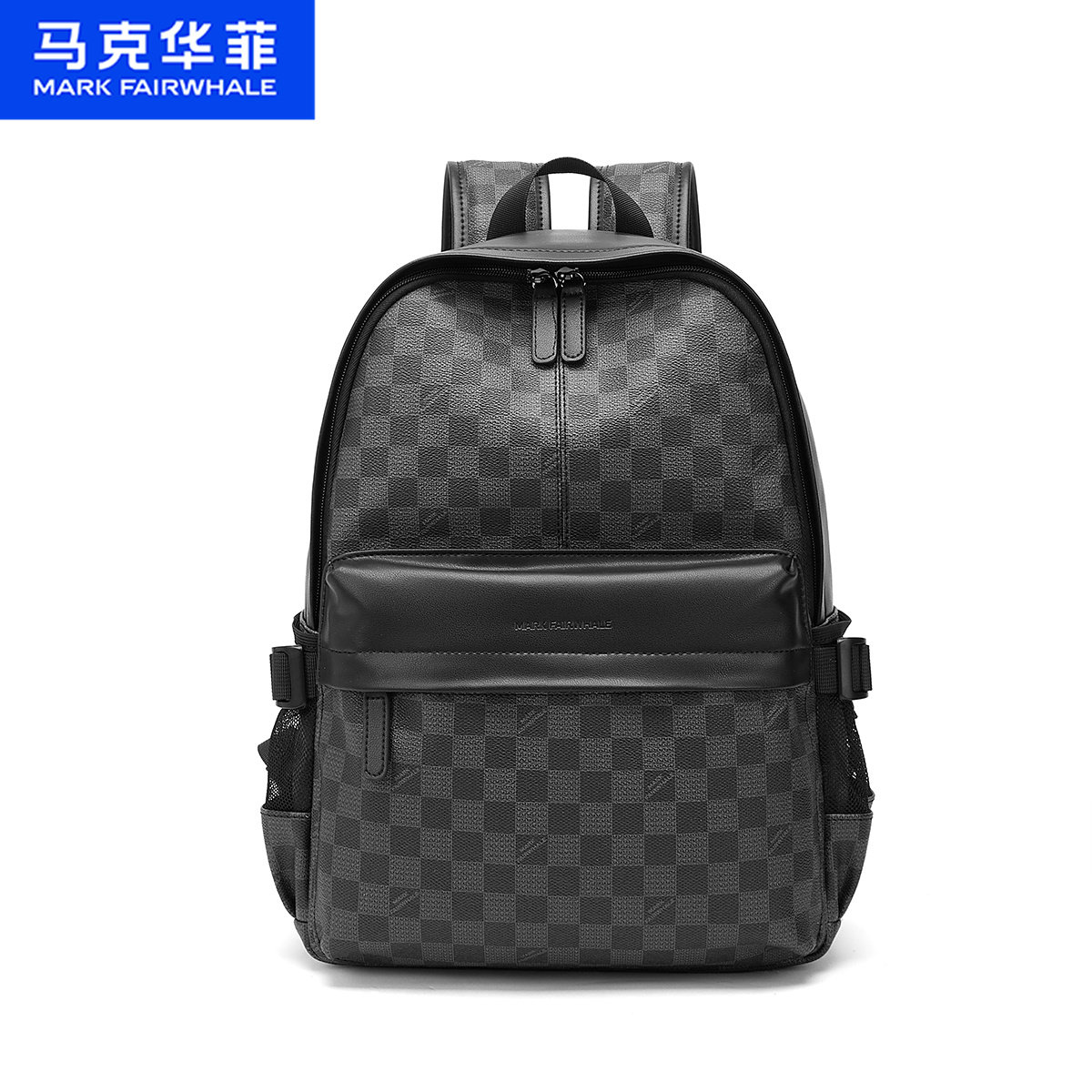 移动端：马克华菲 男士双肩包 664228034054 大容量 16英寸 199元（淘金币可抵13.