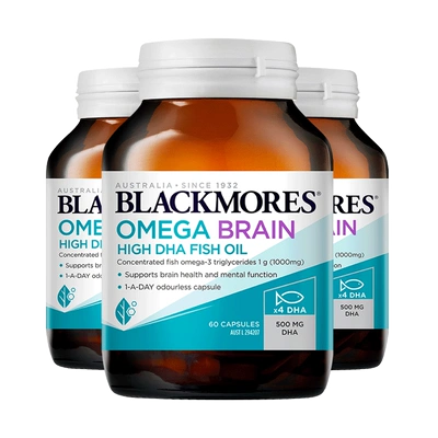 88VIP：BLACKMORES 澳佳宝 高浓度4倍脑铂金鱼油 60粒*3瓶 212.8元 （需用券）