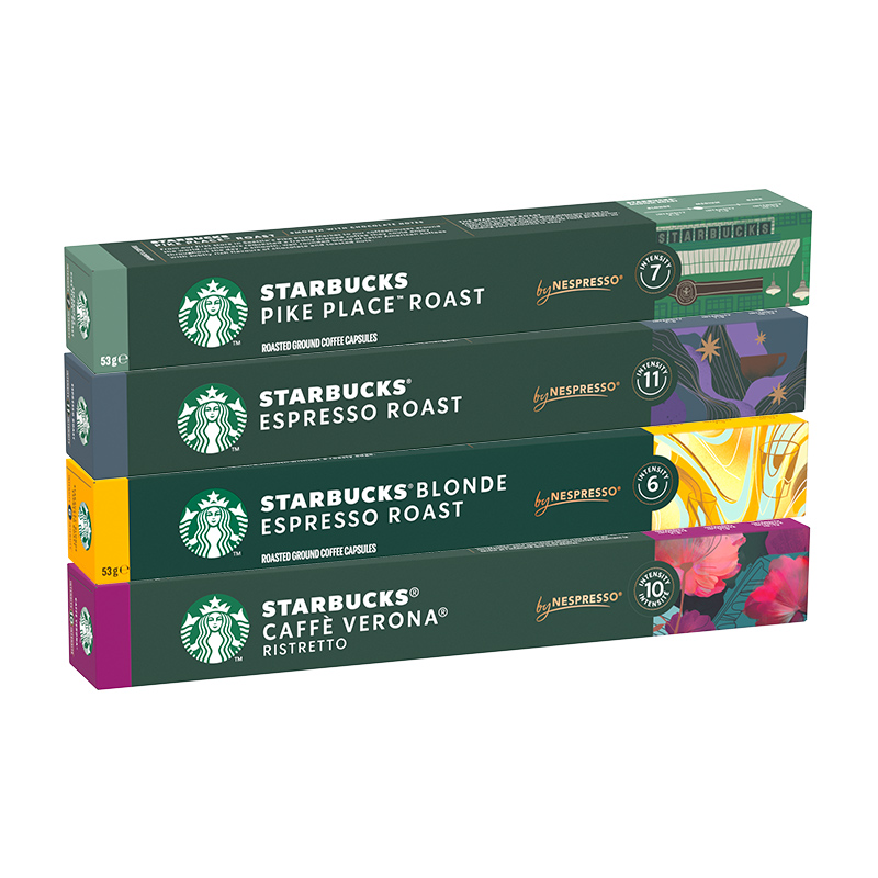 88VIP：STARBUCKS 星巴克 进口星巴克浓遇胶囊5.3g*10颗*4条赠马克杯 155.42元（需