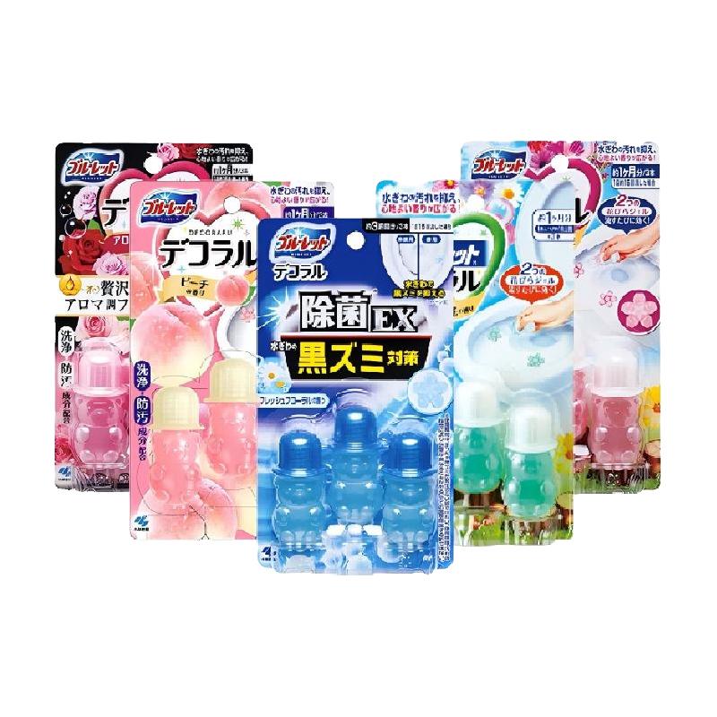 小林制药 卫生间除臭凝胶啫喱花瓣马桶开花小花清洁剂 粉色玫瑰香 3支装 15