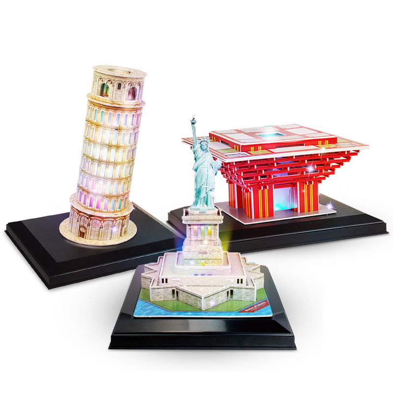 CubicFun 乐立方 3D立体拼图创意DIY礼物 自由女神大本钟白宫名建筑手工模型 78
