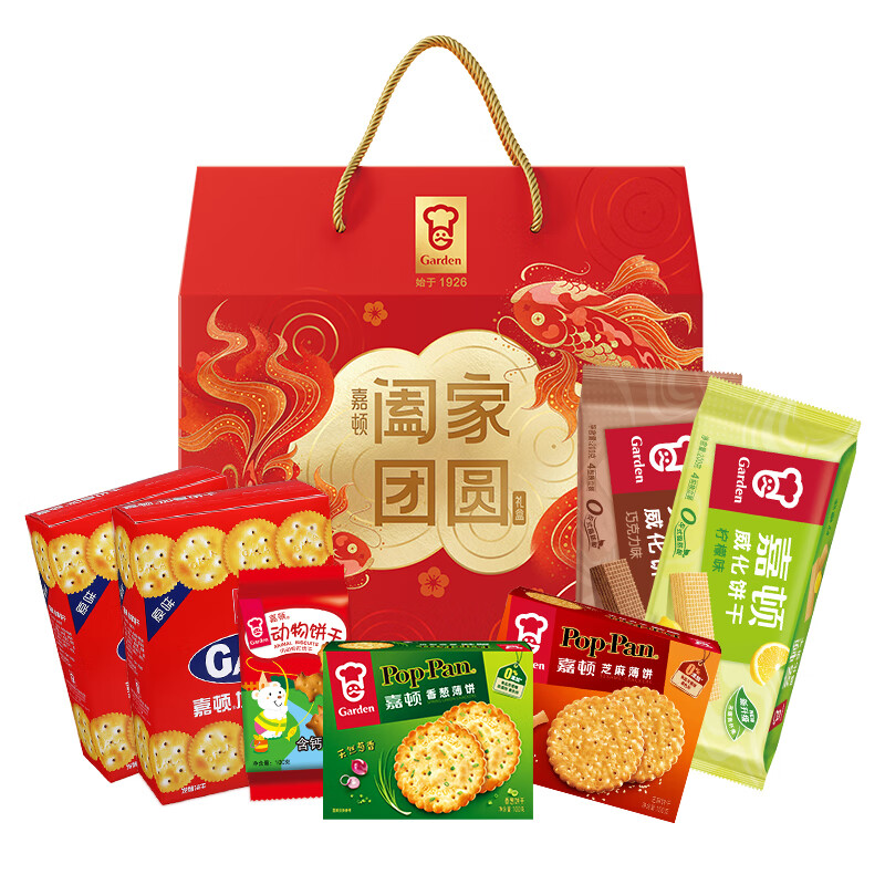 嘉顿 阖家团圆 饼干礼盒 1.06kg 12.43元