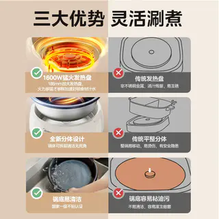 美的 电火锅电煮锅分体式可拆洗家用4.5L大容量多功能火锅 HGE3026 104.65元 - 线报酷 美的 电火锅电煮锅分体式可拆洗家用4.5L大容量多功能火锅 HGE3026 104.65元 - 线报酷