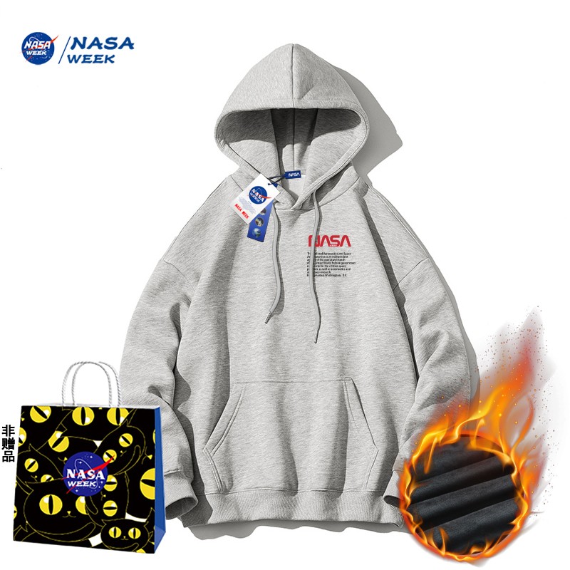 NASA WEEK 2023圆领连帽卫衣男女潮牌宽松百搭简约秋季上衣 14.9元（需买2件，