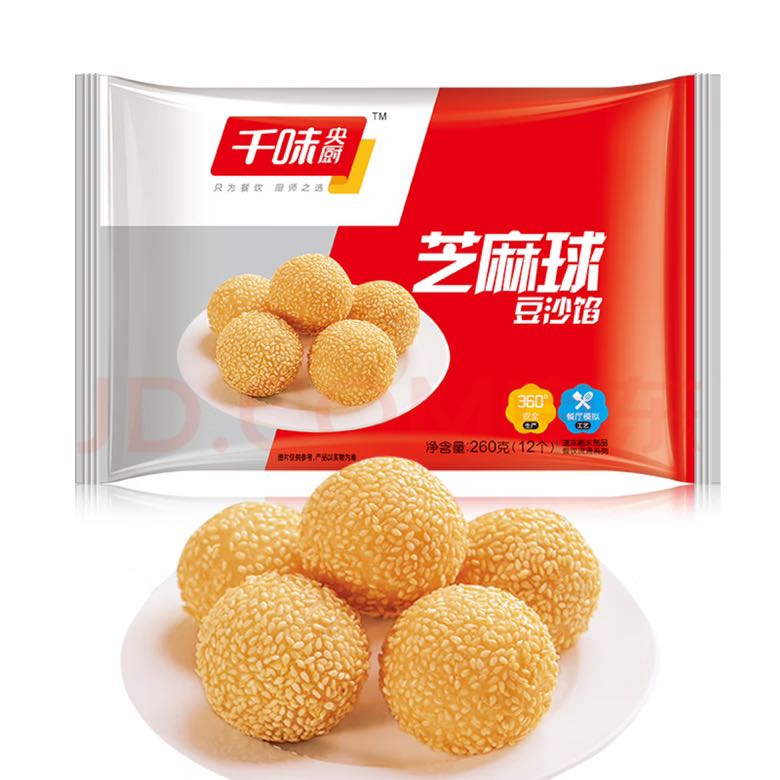 千味央厨 芝麻球豆沙馅260g（每袋12个） 3.56元（需用券）