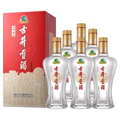 88VIP：古井贡酒 浓香型白酒 50度500ml×6瓶 返卡后200.75元包邮+600淘金币（返45