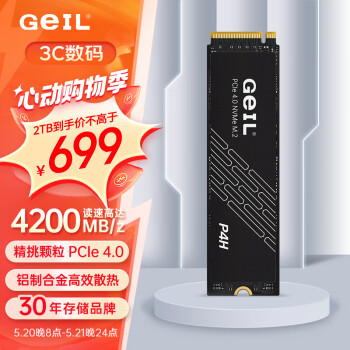 GeIL 金邦 P4H系列 NVMe SSD固态硬盘 2TB PCI-E4.0 ￥697