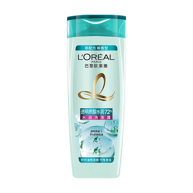 L'OREAL PARIS 欧莱雅透明质酸水润洗发露无硅油控油水润发丝洗发水400ml 21.9元