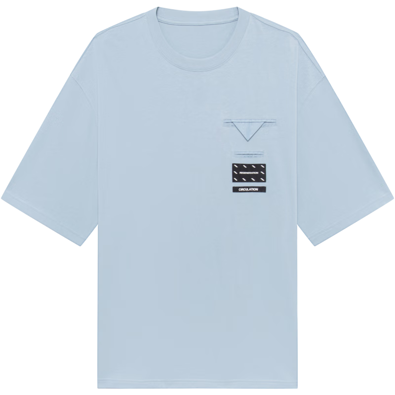 GXG奥莱 商场同款淡蓝色0圆领短袖T恤 22年秋季新款波纹几何系列 淡蓝色0 165/S 69.31元