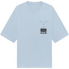 GXG奥莱 商场同款淡蓝色0圆领短袖T恤 22年秋季新款波纹几何系列 淡蓝色0 165/