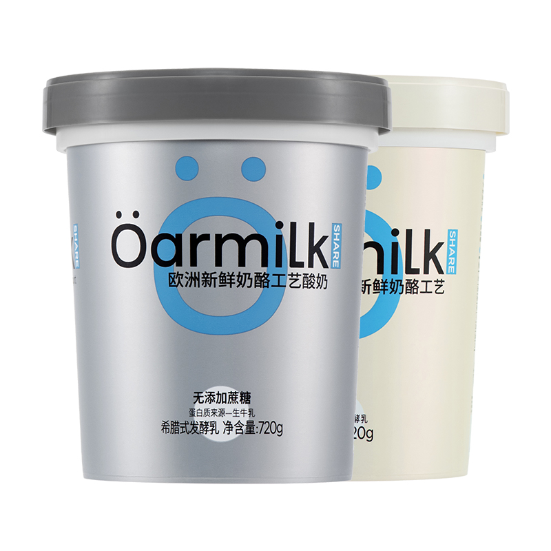 Oarmilk 吾岛牛奶 希腊酸奶 无蔗糖 720g 47.86元