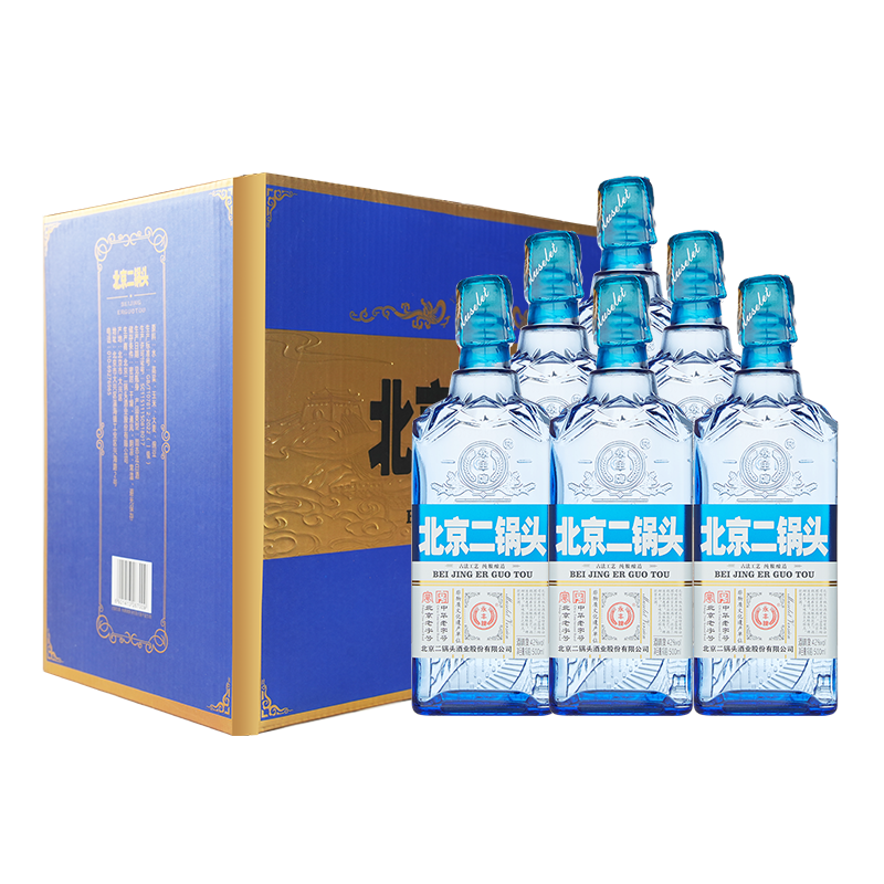 永丰牌 YONGFENG 北京二锅头酒 42度 500mL 6瓶 小方瓶蓝 99元（需用券）