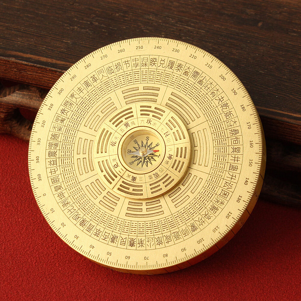 米良品 黄铜复古指南针罗盘旋转解压摆件 89.9元（需用券）