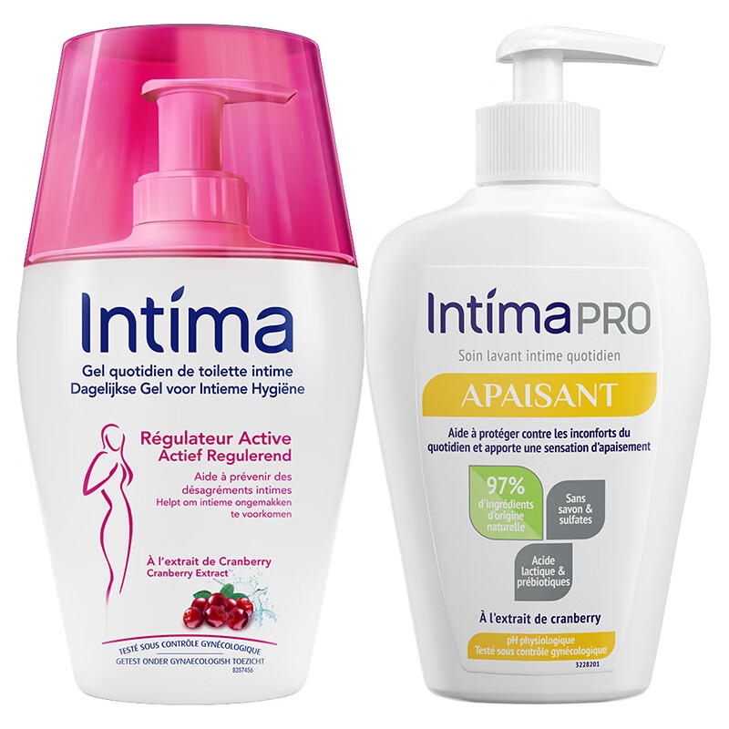PLUS会员：Intima 私处护理液 蔓越莓200ml+Pro乳酸200ml 111.31元包邮（需用券）