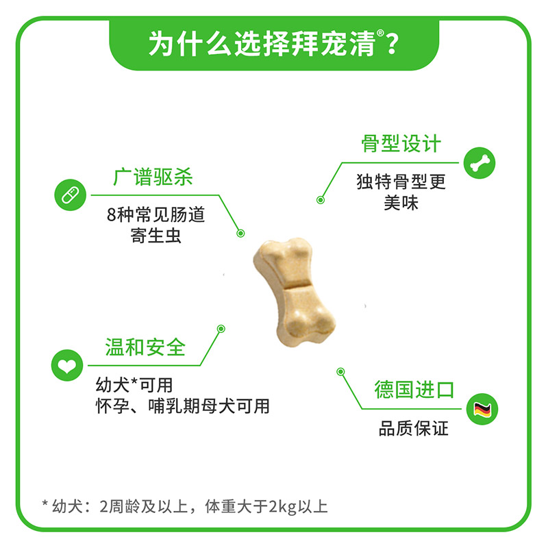 拜宠清 德国进口拜耳拜宠清体内驱虫 宠物猫咪驱虫药品4片装 1kg以上猫用 56