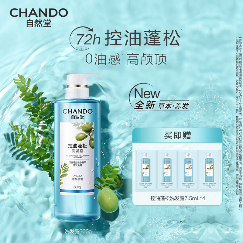 移动端：自然堂 控油蓬松洗发水去屑强韧防断发洗头膏洗发露 49元（淘金币