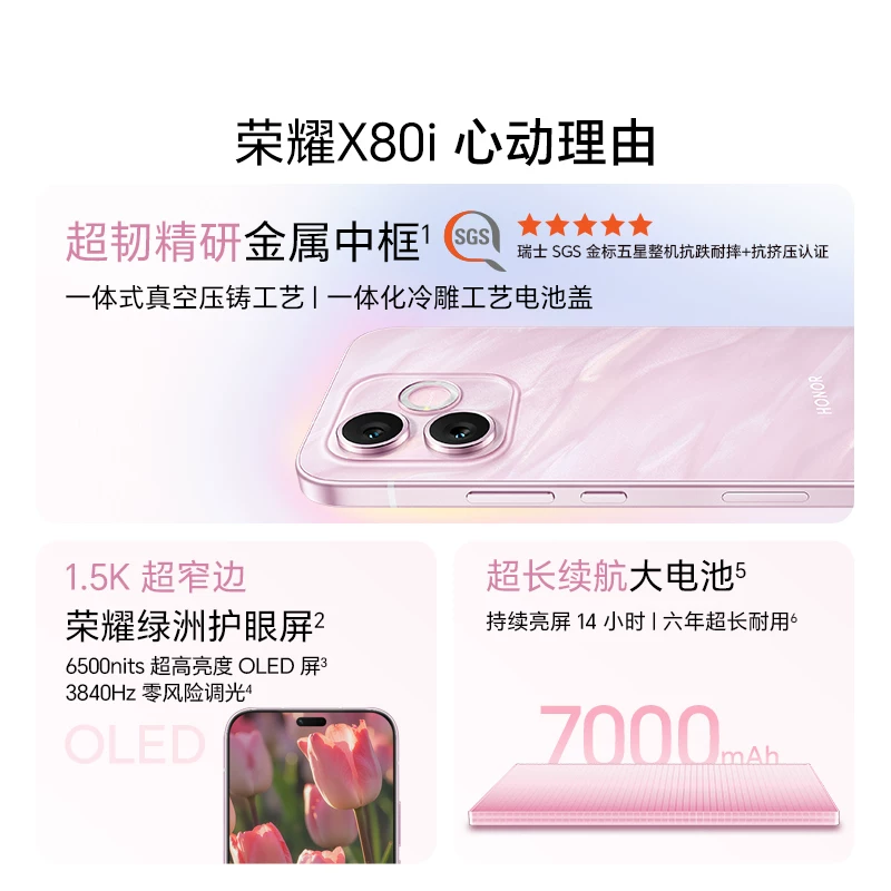 荣耀 X80i 1.5K 护眼屏 5G智能手机 1400.8元 - 86线报