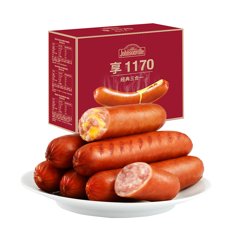 移动端、京东百亿补贴：Johnsonville 尊乐 享1170 经典三合一 香肠 1.17kg 137.99元