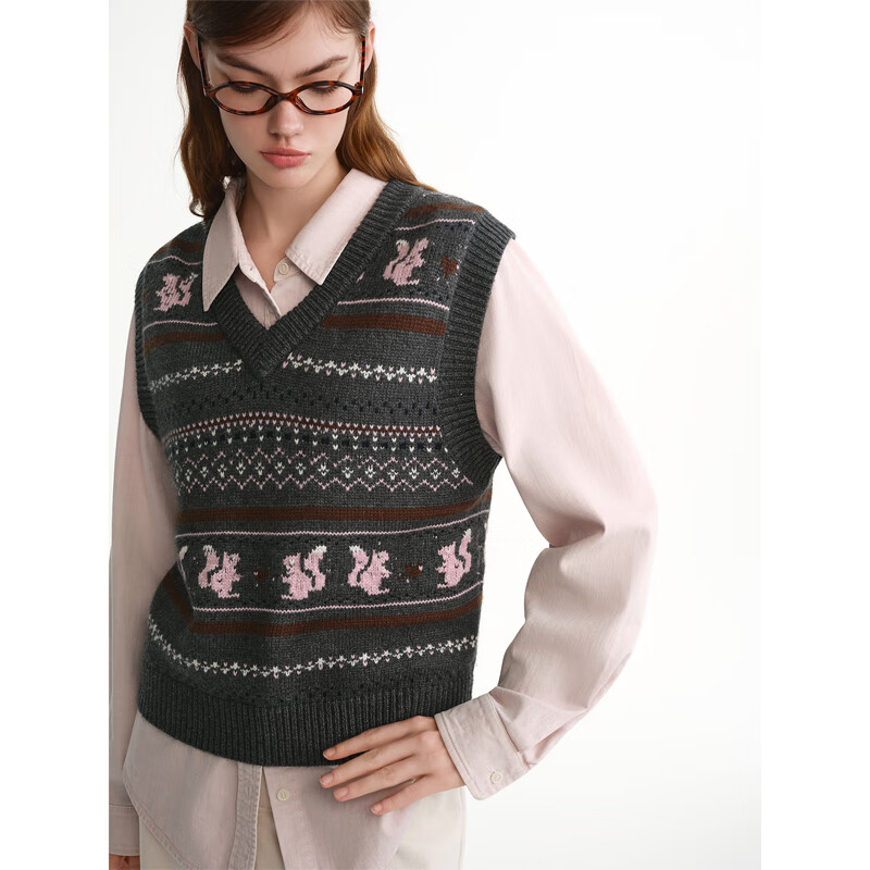 DUSHU 独束 大码女装针织马甲女外穿秋冬2025新款背心马夹 164.5元