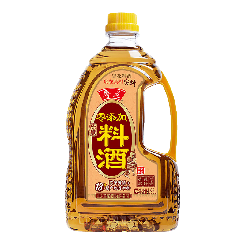 PLUS会员：鲁花调味品 陈酿料酒1.98L *5件 45.35元+运费（合9.07元/件）