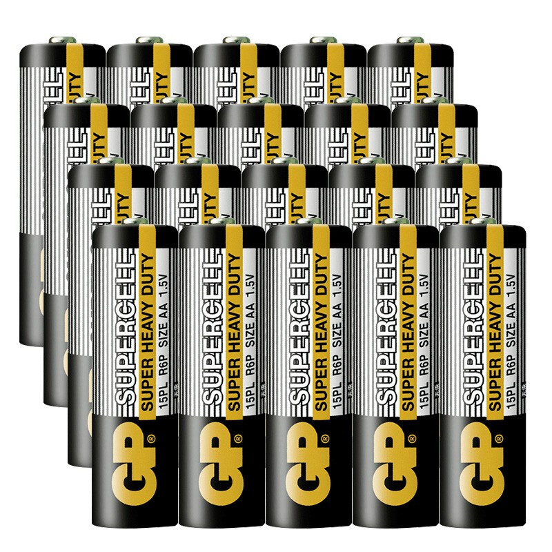GP 超霸 5号电池20粒五号碳性干电池黑超适用于/闹钟/遥控器/手电筒/收音机等 5号/AA/R6P 10.9元