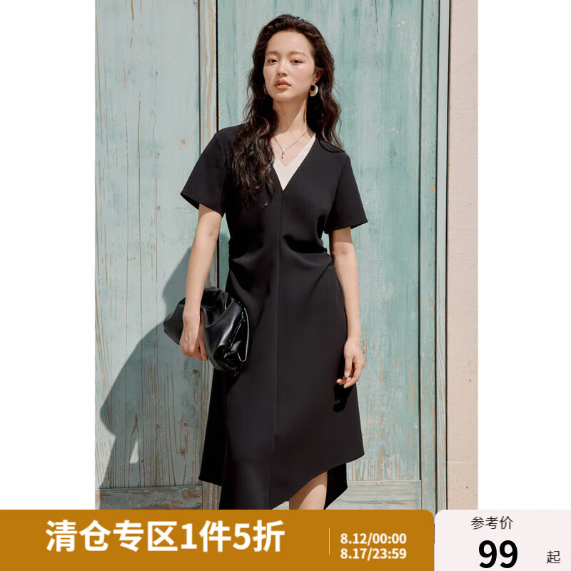 独束 大码连衣裙 典雅黑 L (尺码:2) 99.5元