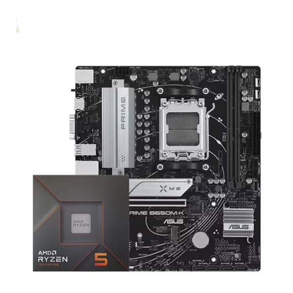 AMD 锐龙R7 7700 处理器+华硕B650M-K 主板 板U套装 2158.06元（双重优惠）