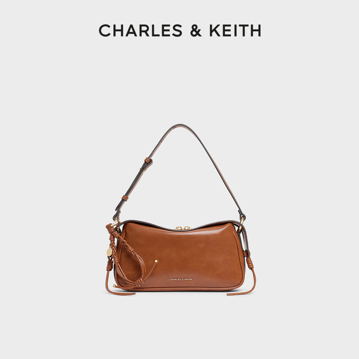 移动端：CHARLES & KEITH CK2-20151647 绳结设计女士手提包 499元（淘金币可抵24.95