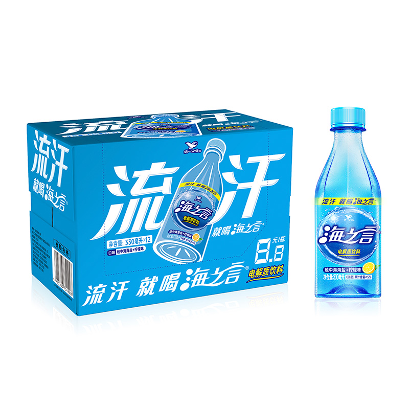 统一海之言330ml*12瓶整箱补充电解质柠檬果味功能性运动能量饮料 14.9元