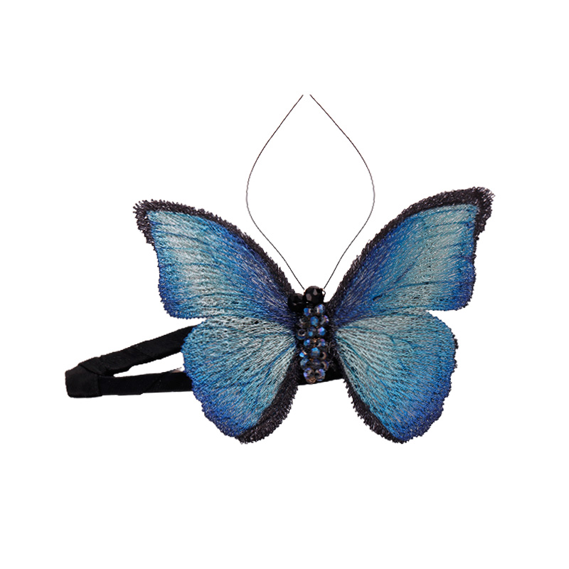 VIOLET 紫罗兰 蝴蝶刺绣发夹 蓝色 ZN132A346 124.33元（需买3件，共372.99元）