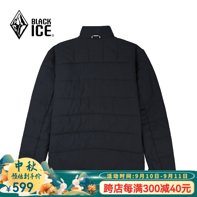 BLACKICE 24男款城市轻户外金标P棉防水透湿防泼防油污防风耐磨棉服 黑色 XL 42