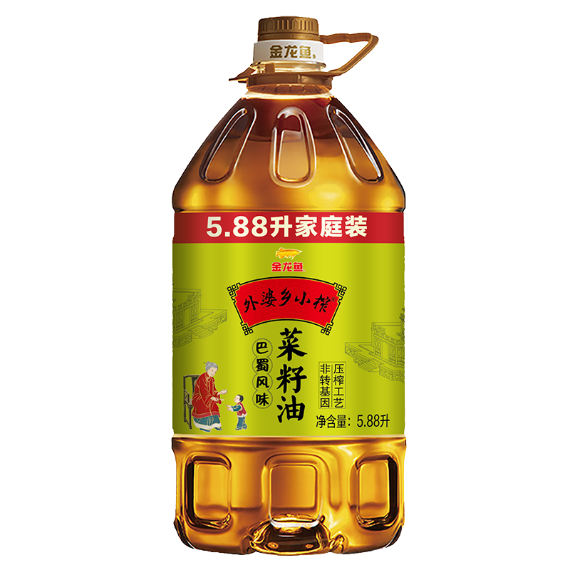 金龙鱼 外婆乡小榨巴蜀风味菜籽油5.88L 59.9元(3人团)